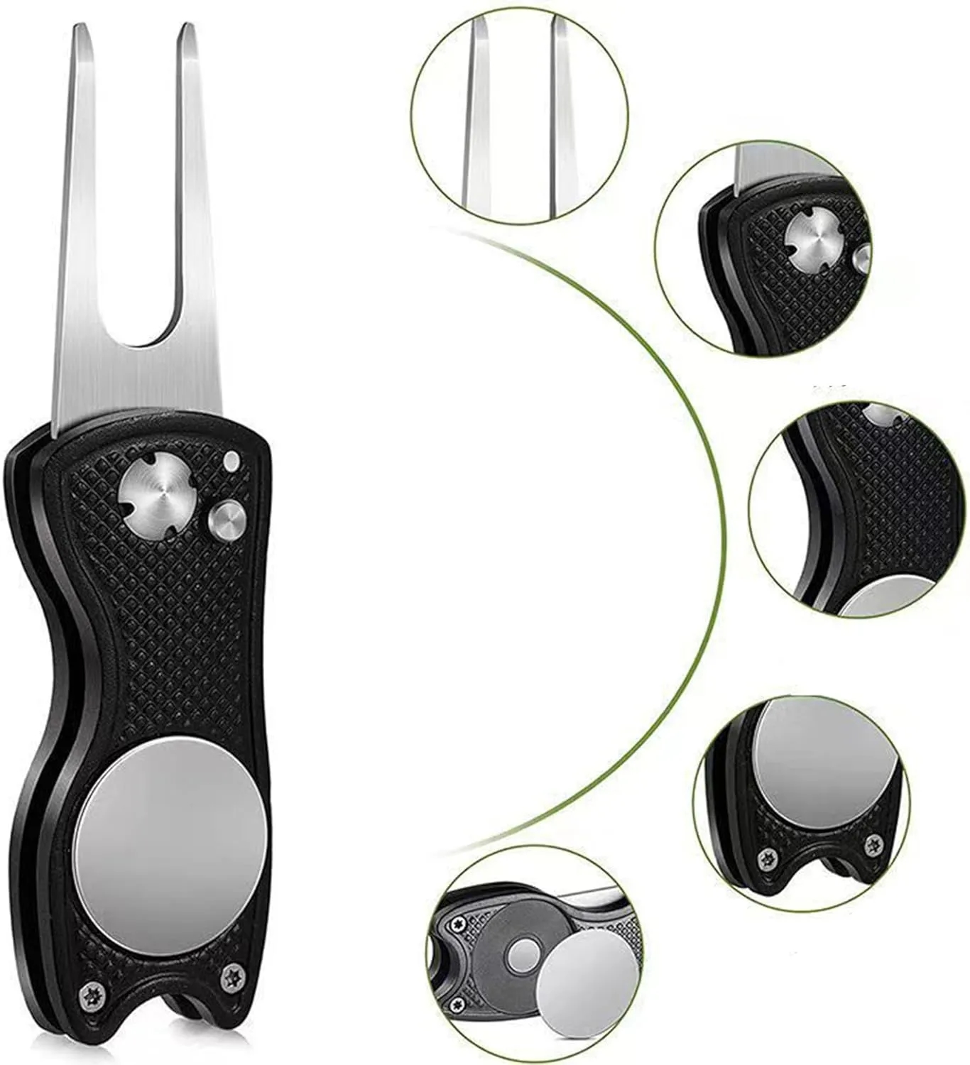 Golf Divot Repair Tool Foldable Switchblade 2