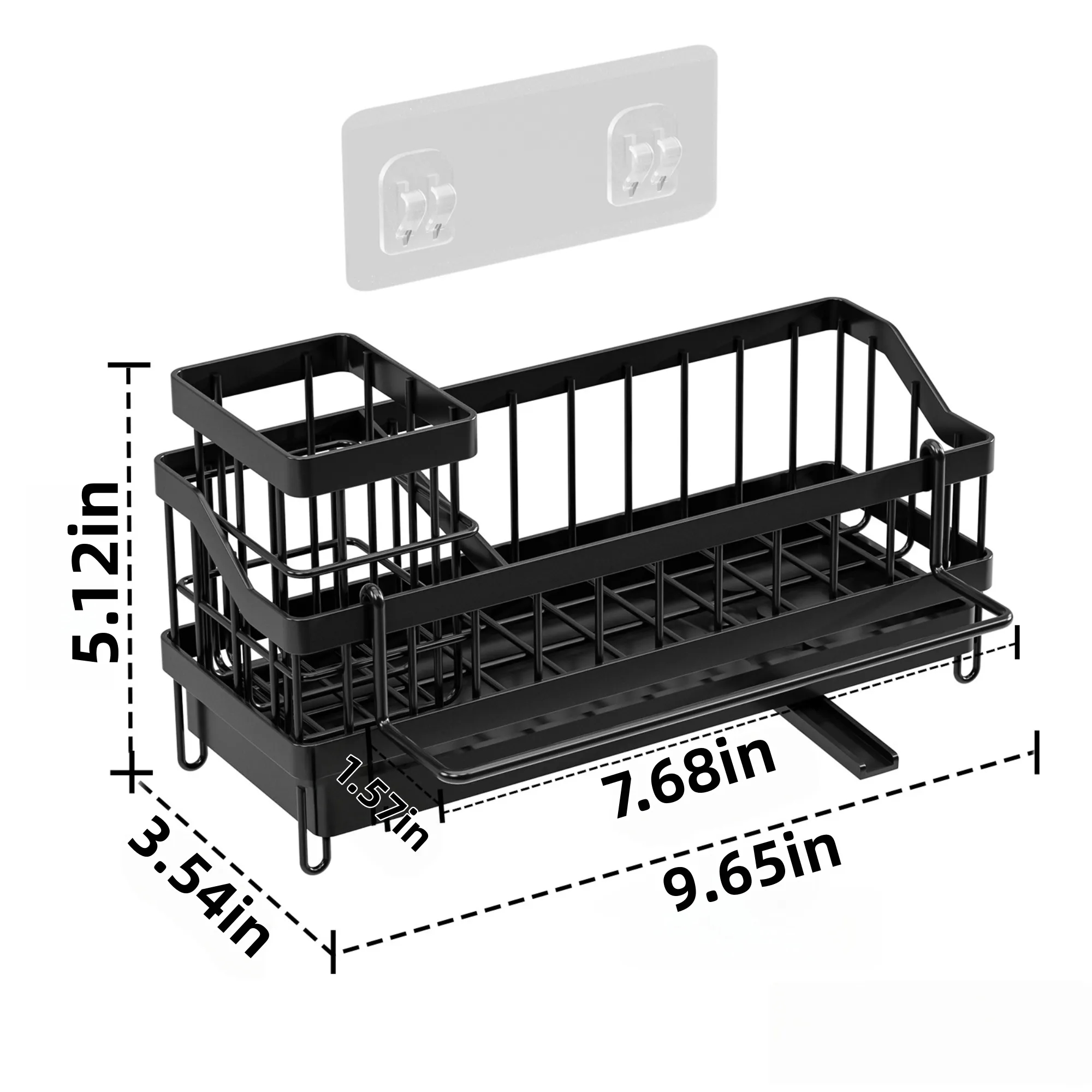 Kitchen Sink Box Organizer With High Brush Holder 5