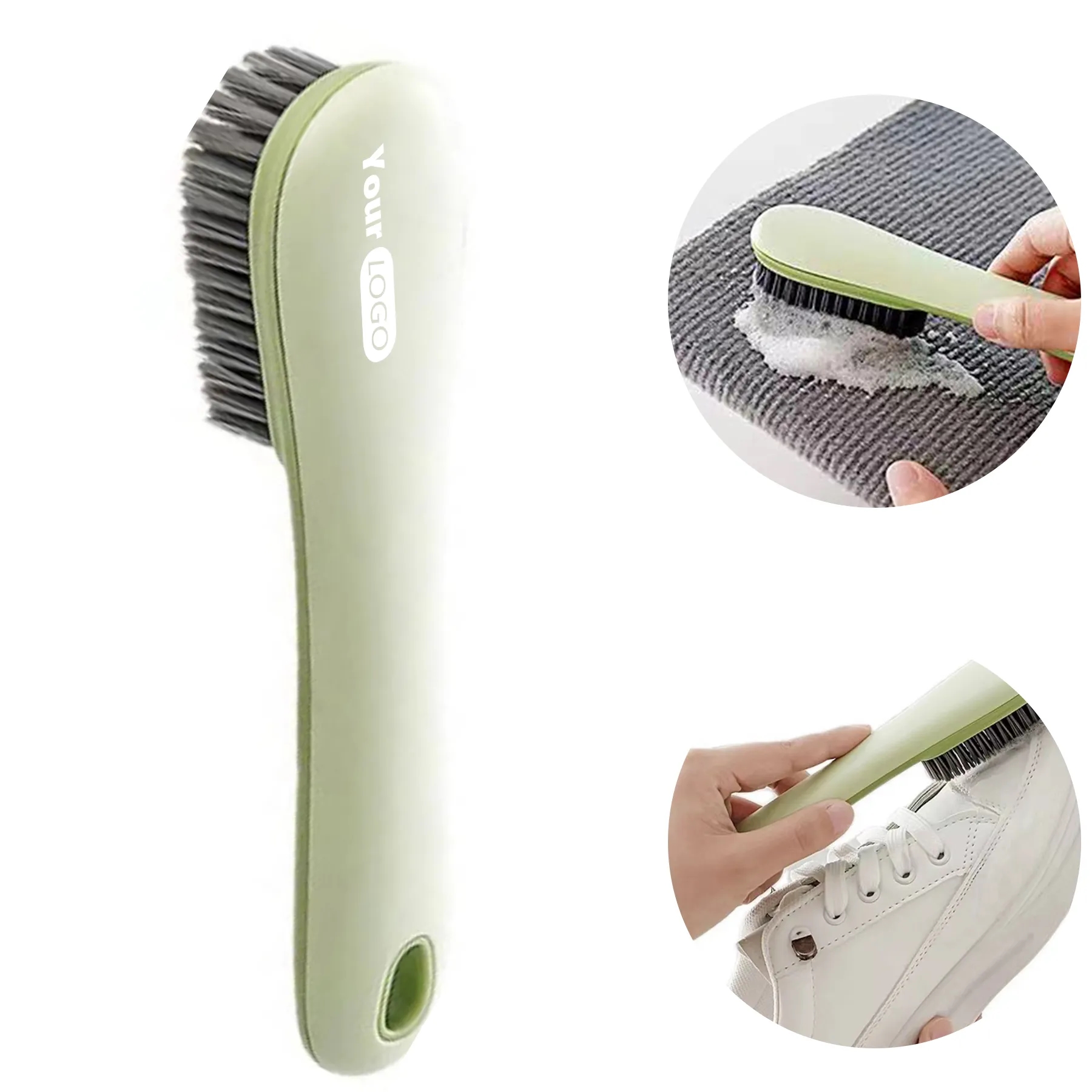 Plastic Household Long Handled Soft Non Damaging Shoe Brush 2