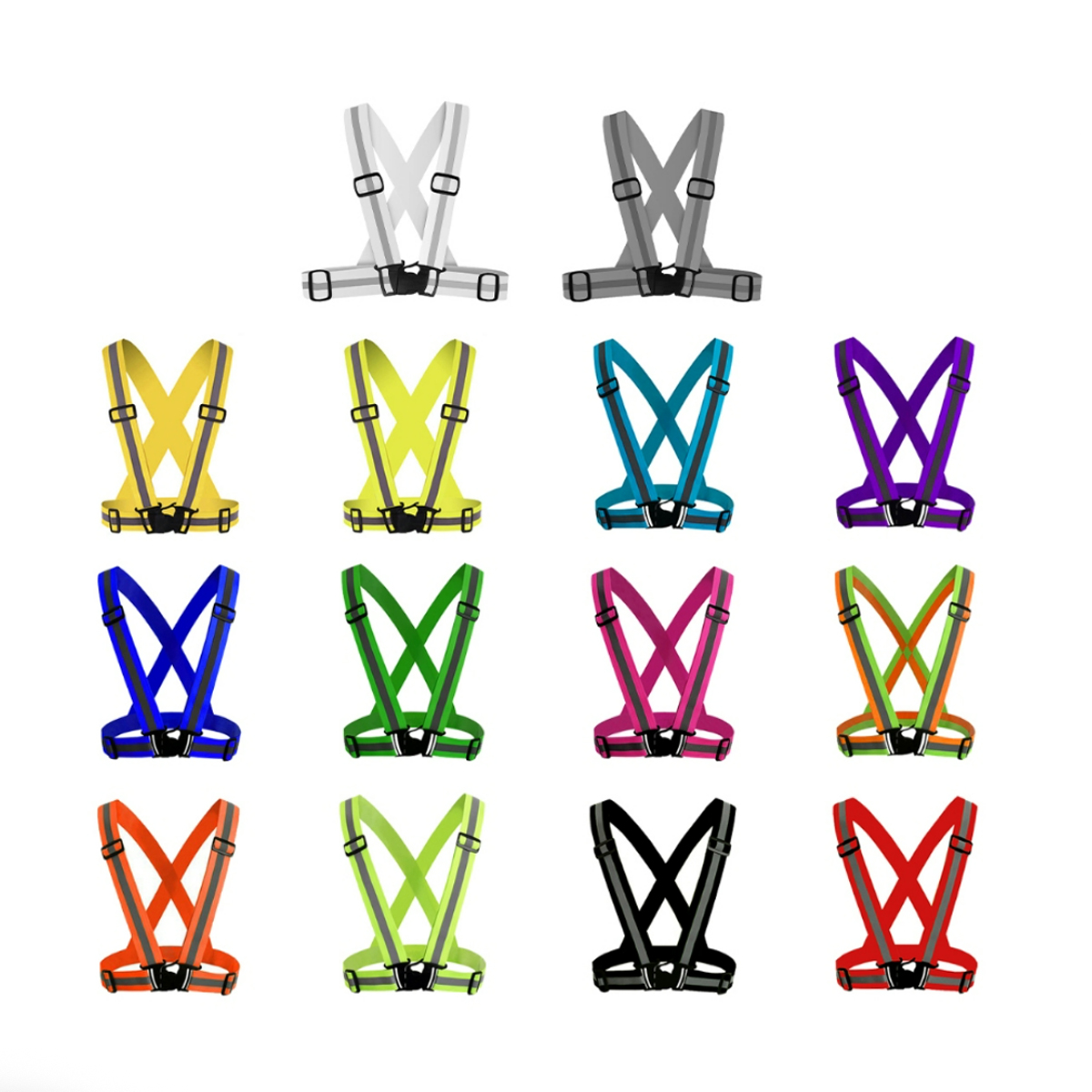 Adjustable Reflective Safety Harness Straps Belt Custom 7