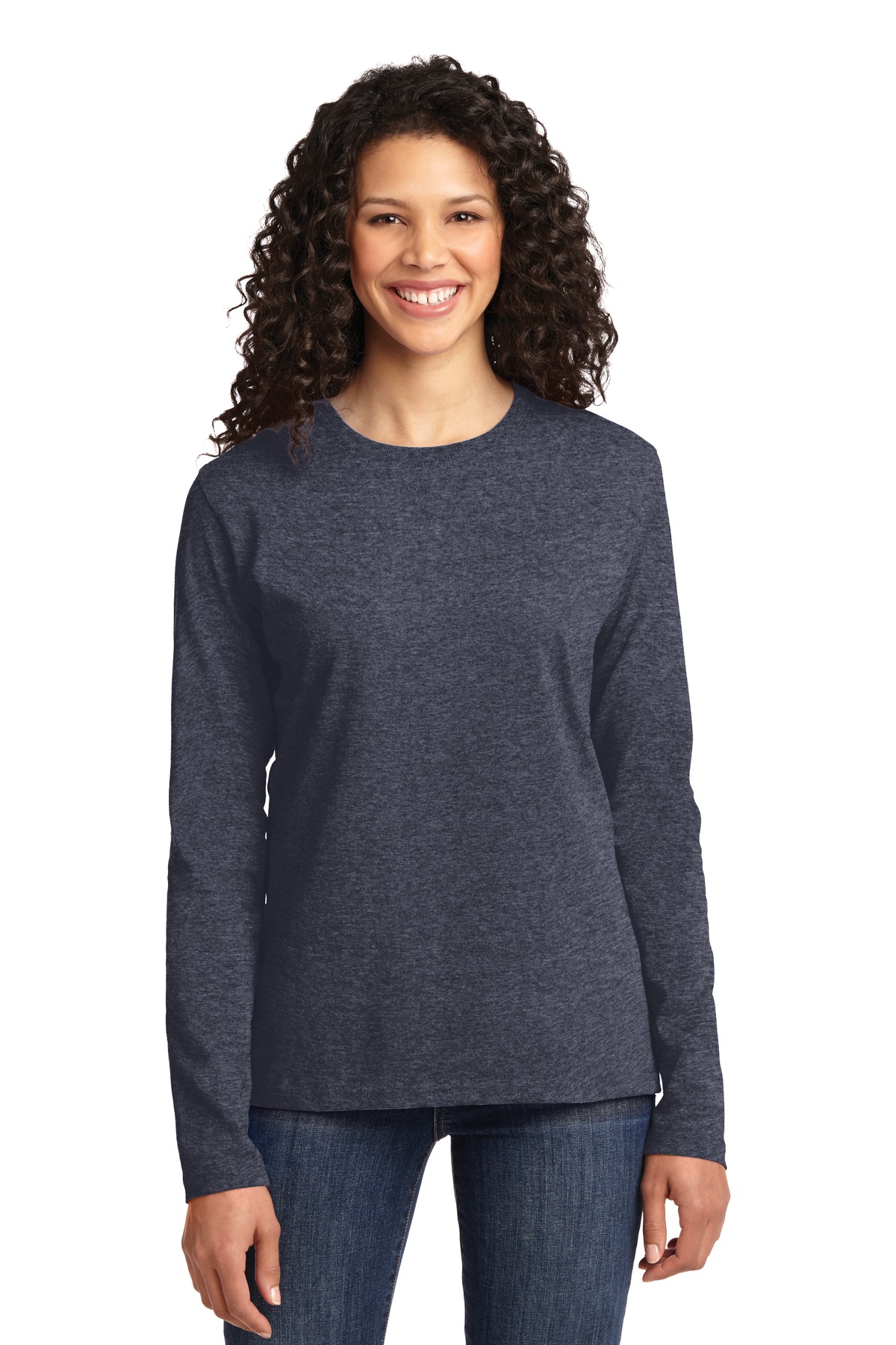 Port & Co Women's Long Sleeve Core Cotton Tee. LPC54LS 55