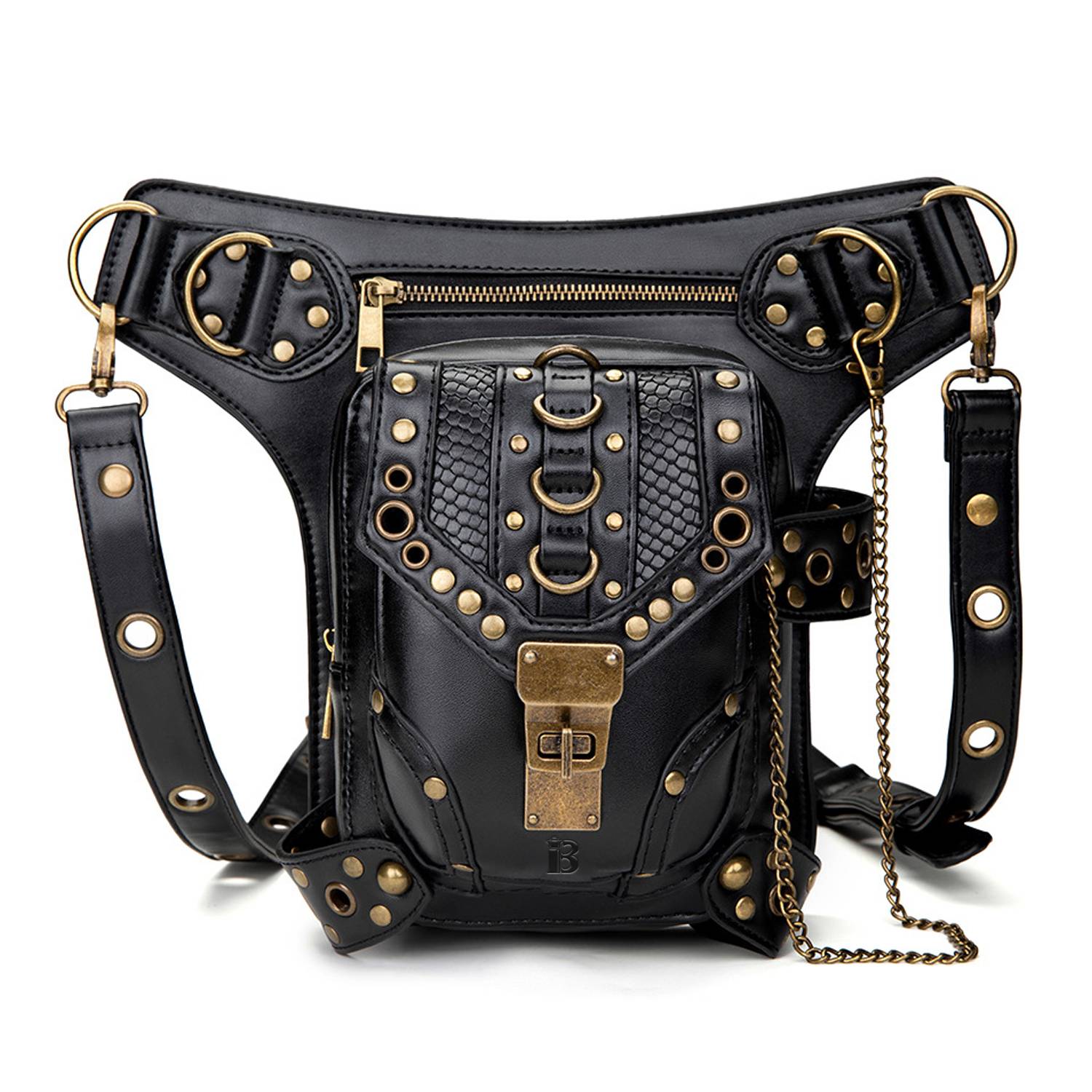 PU Leather Punk Retro Motorcycle Crossbody Bag 14