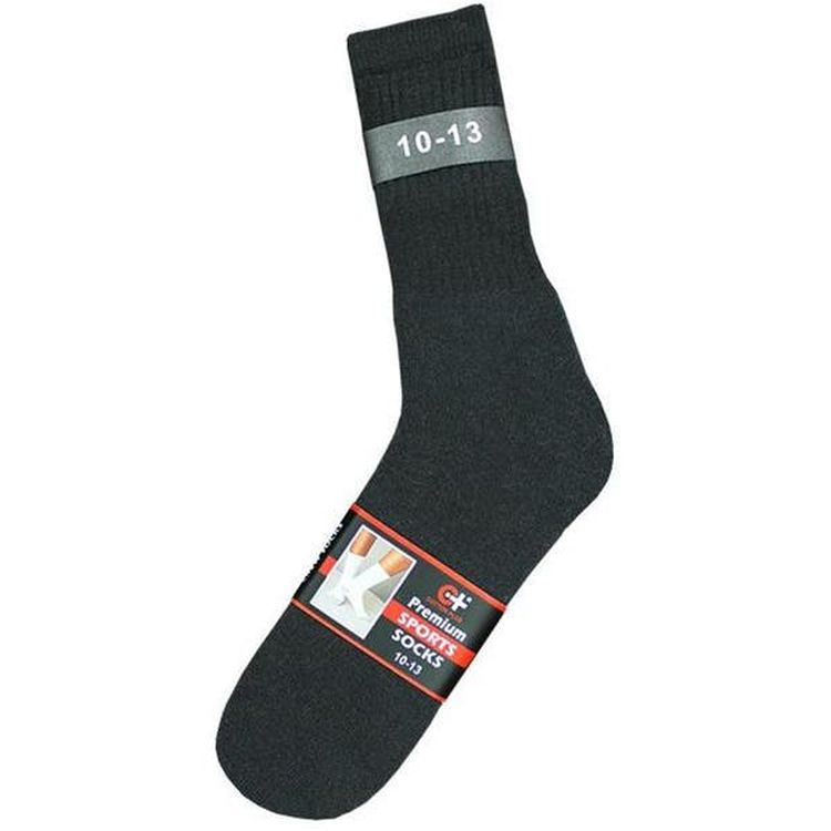 Cotton Plus Sports Socks - Black Size 10-13 3