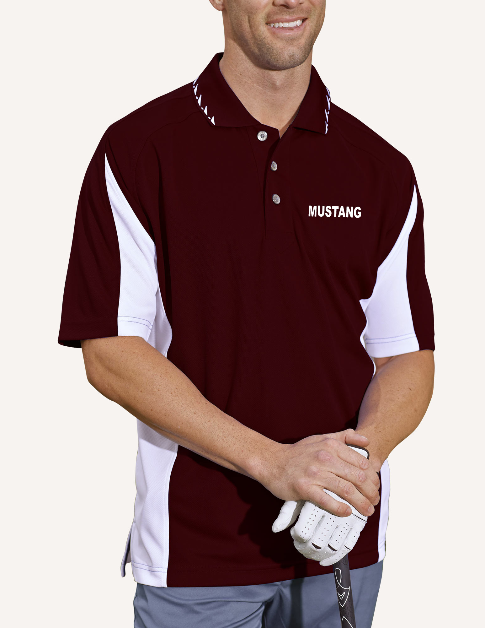 Men's Mustang Birds Eye Polo Shirt 12
