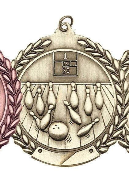 Bowling Die Cast Medal, 2 3/4" 2