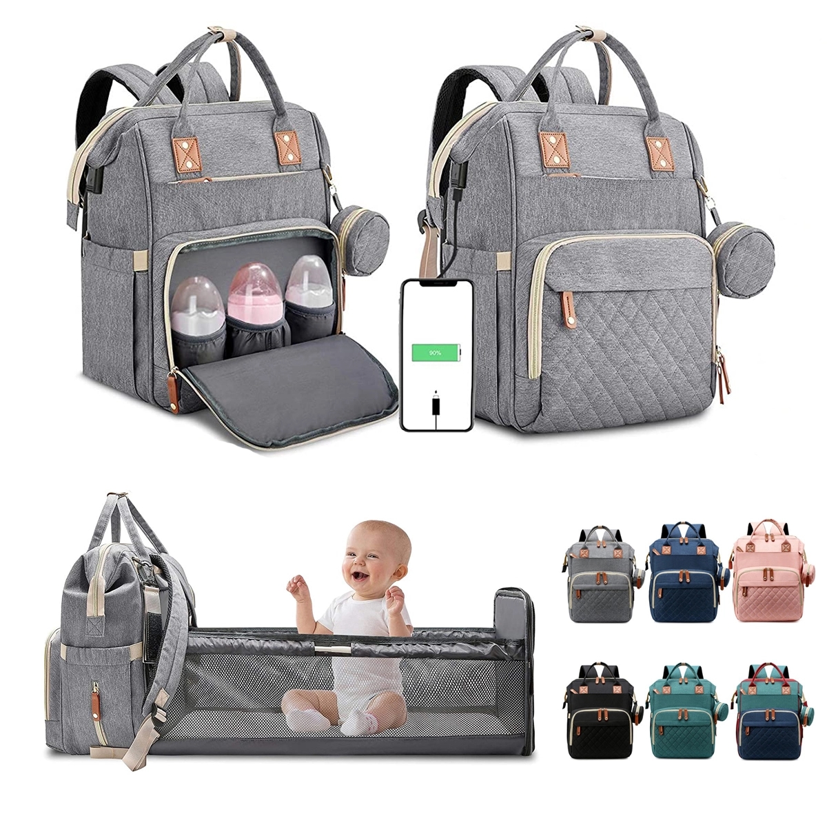 Backpack Diaper Bag with Changing Station 6