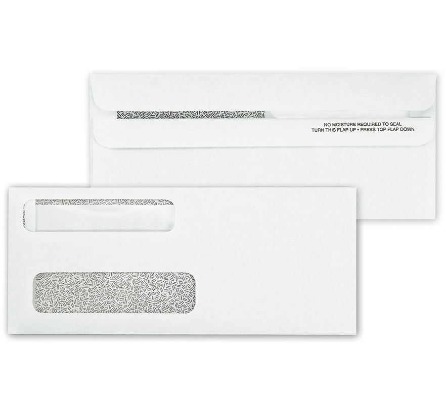 Envelopes, Double Window, Self Seal 8 5/8 X 3 5/8 2