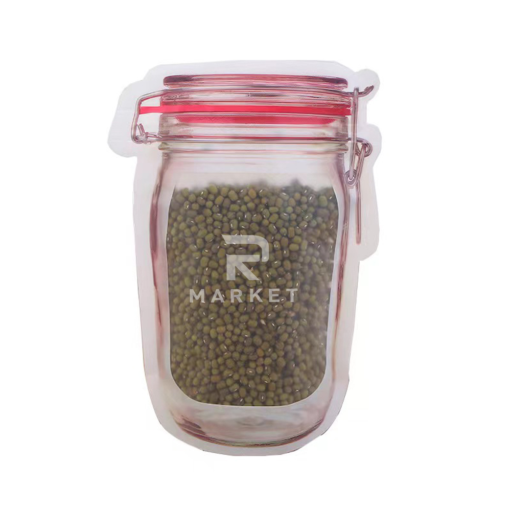Multi-Size Mason Jar Bottle Pattern Zipper Bags 1