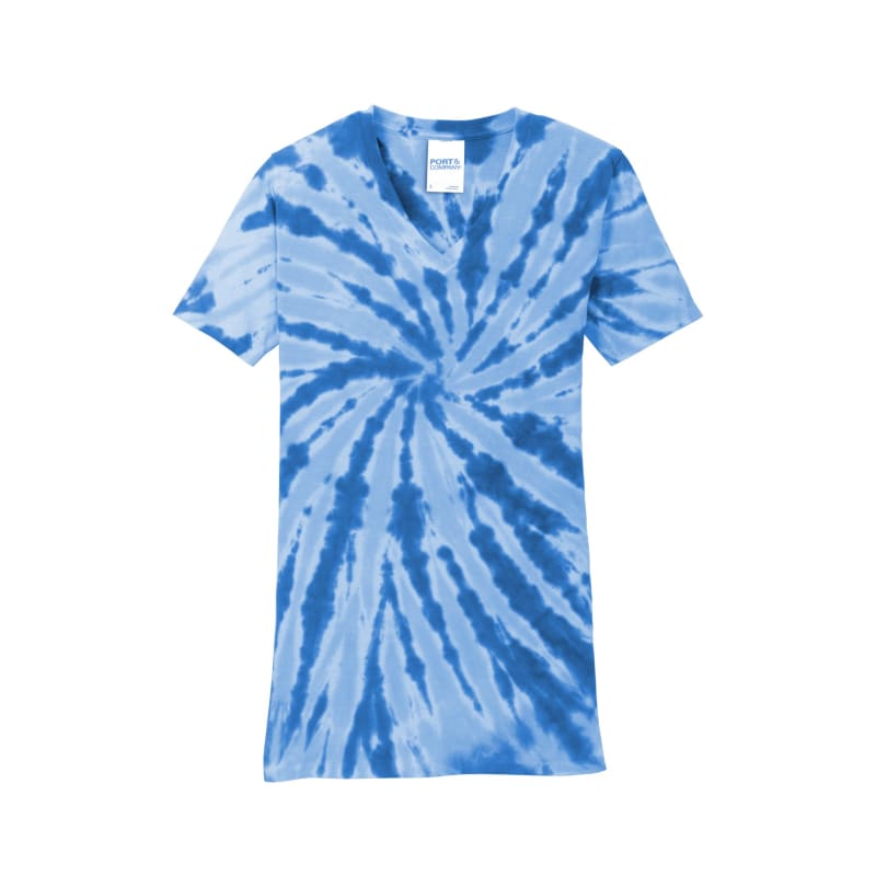 Port & Company Women's Tie-Dye V-Neck Tee. 80