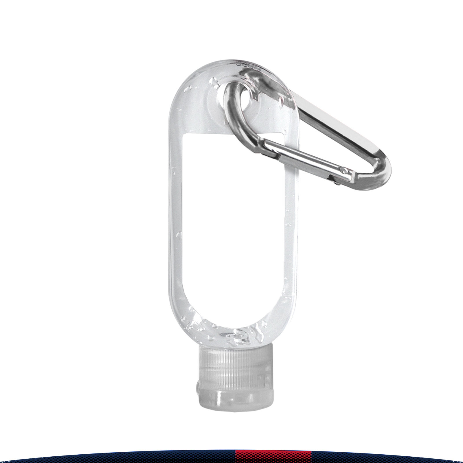 1.9 oz. Pabuk Clear Bottle Clear Sanitizer With Carabiner 1
