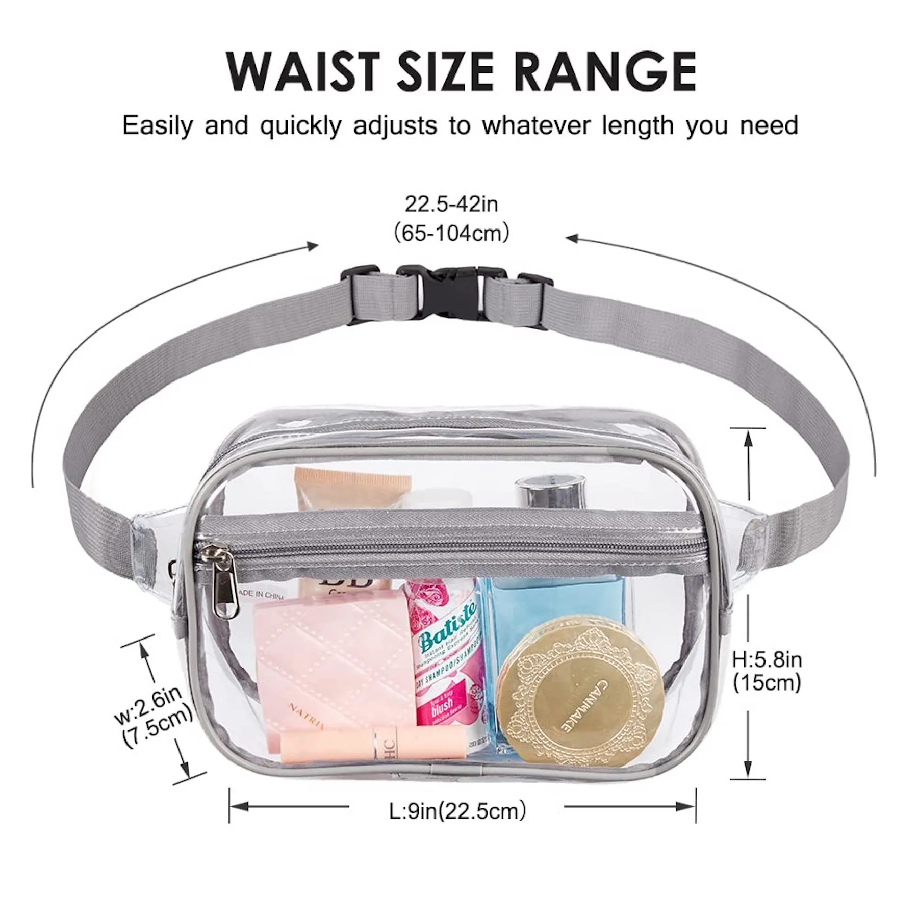 Waterproof Clear Fanny Waist Pack with Adjustable Strap 5