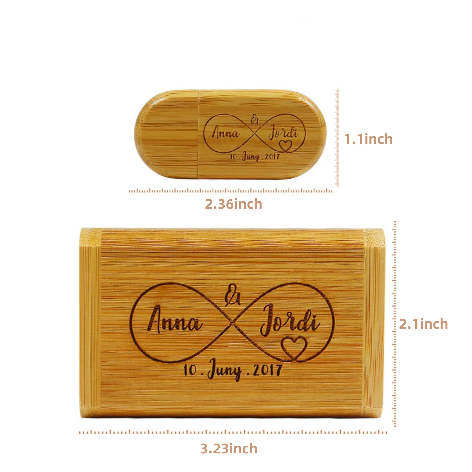 16GB Exquisite Minimalist Wooden USB Flash Drive Set 4