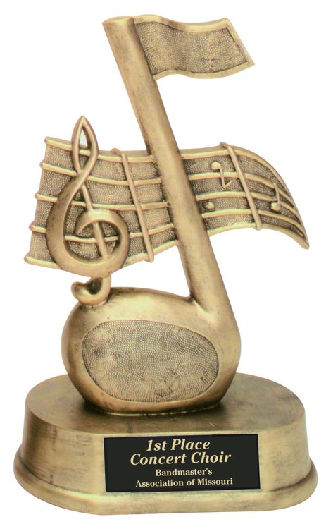 Music Note Antique Gold Figure Award 2