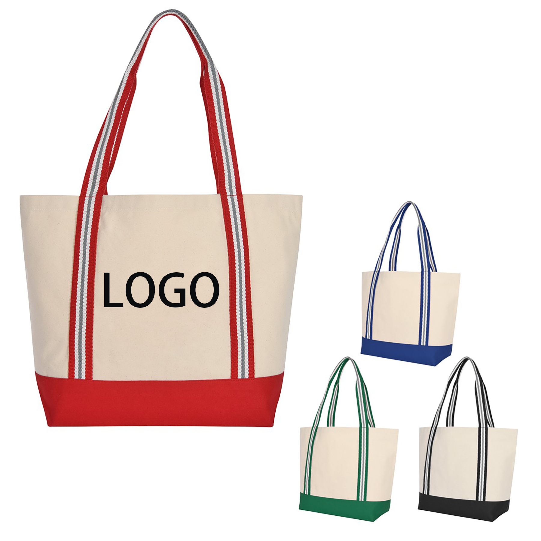 Canvas Tote Bag Inner Zipper Pocket, custom tote bag with logo imprint 2