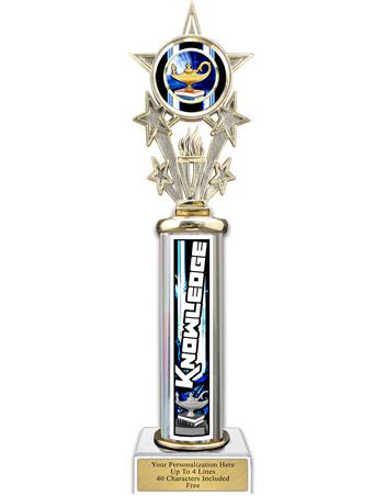 Trophy, 12" Action Matrix Lamp of Knowledge Blue 1 1