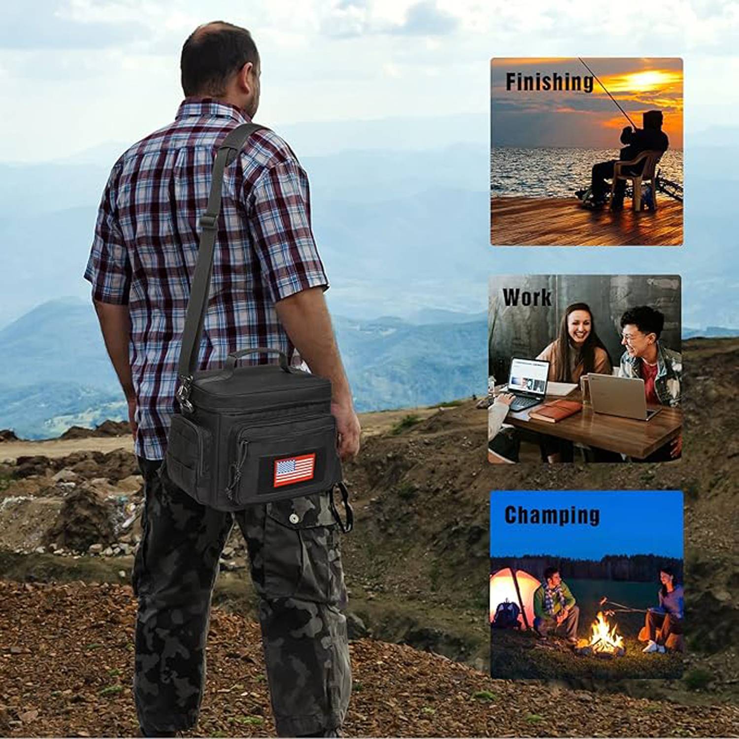 12L Oxford Insulated Cooler Bag w/ Handle for Outdoor Picnic 8