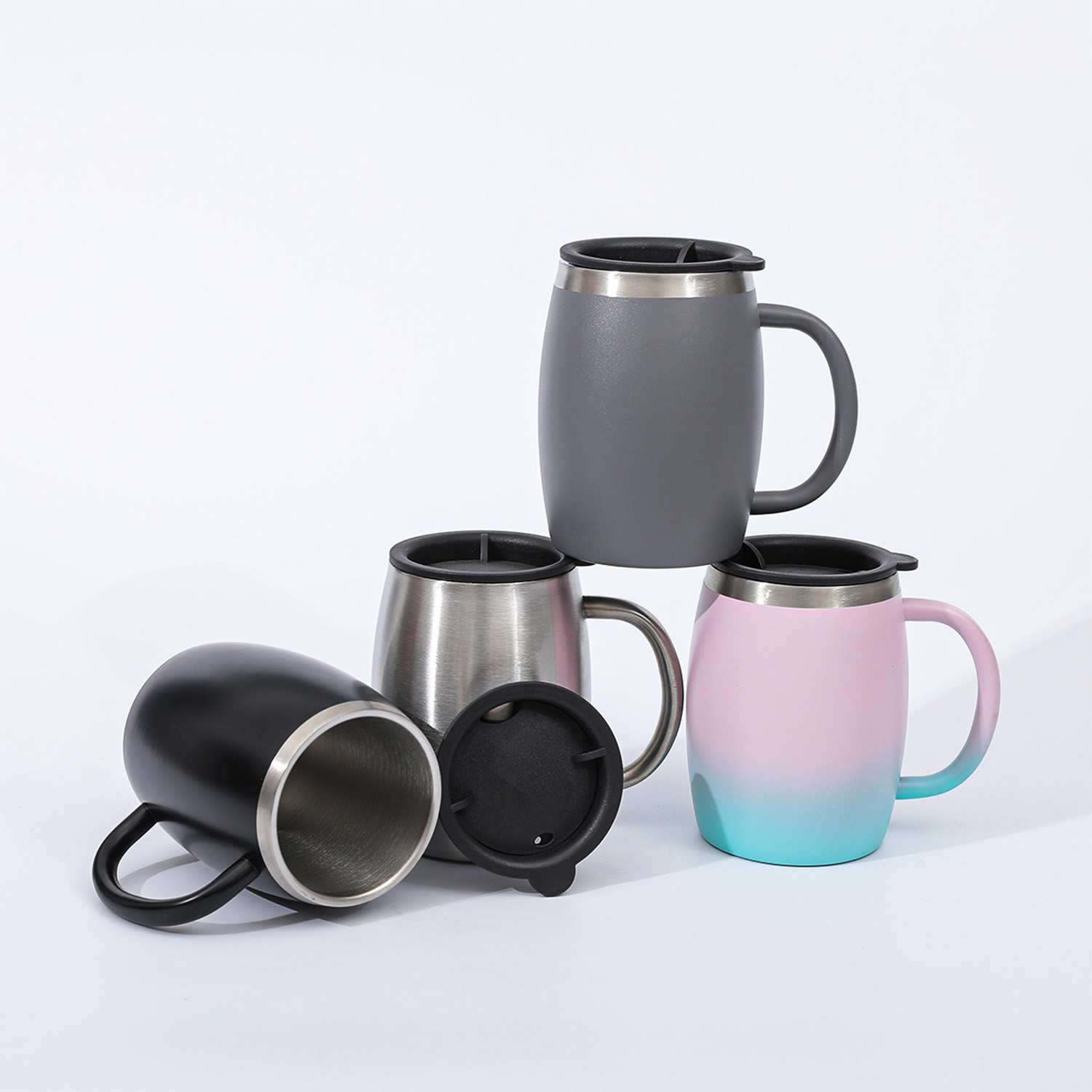 14oz Curved Double Wall Stainless Steel Insulated Mug 7
