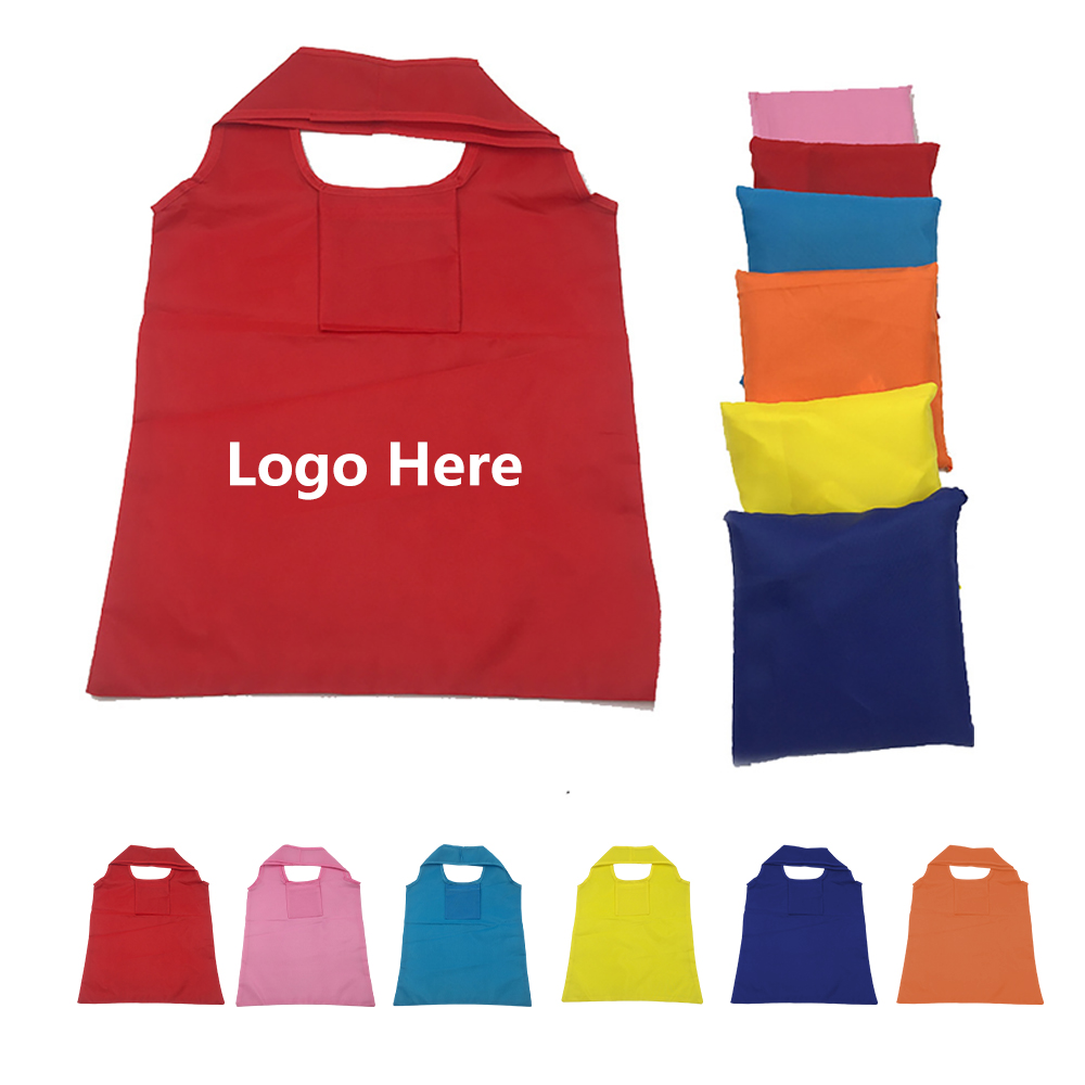 Polyester Foldable Reusable Tote Bag, custom tote bag with logo imprint 2