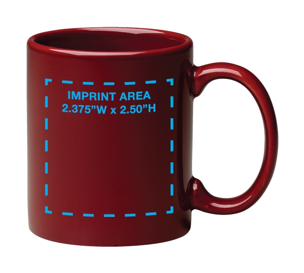 11 oz Burgundy C Handle Mug