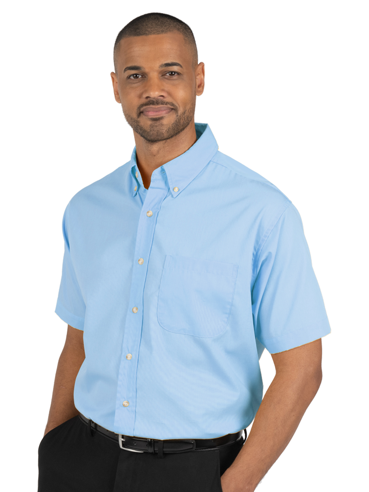 Blue Generation - Men's 1-Pocket Short Sleeve Superblend Poplin Shirt 10
