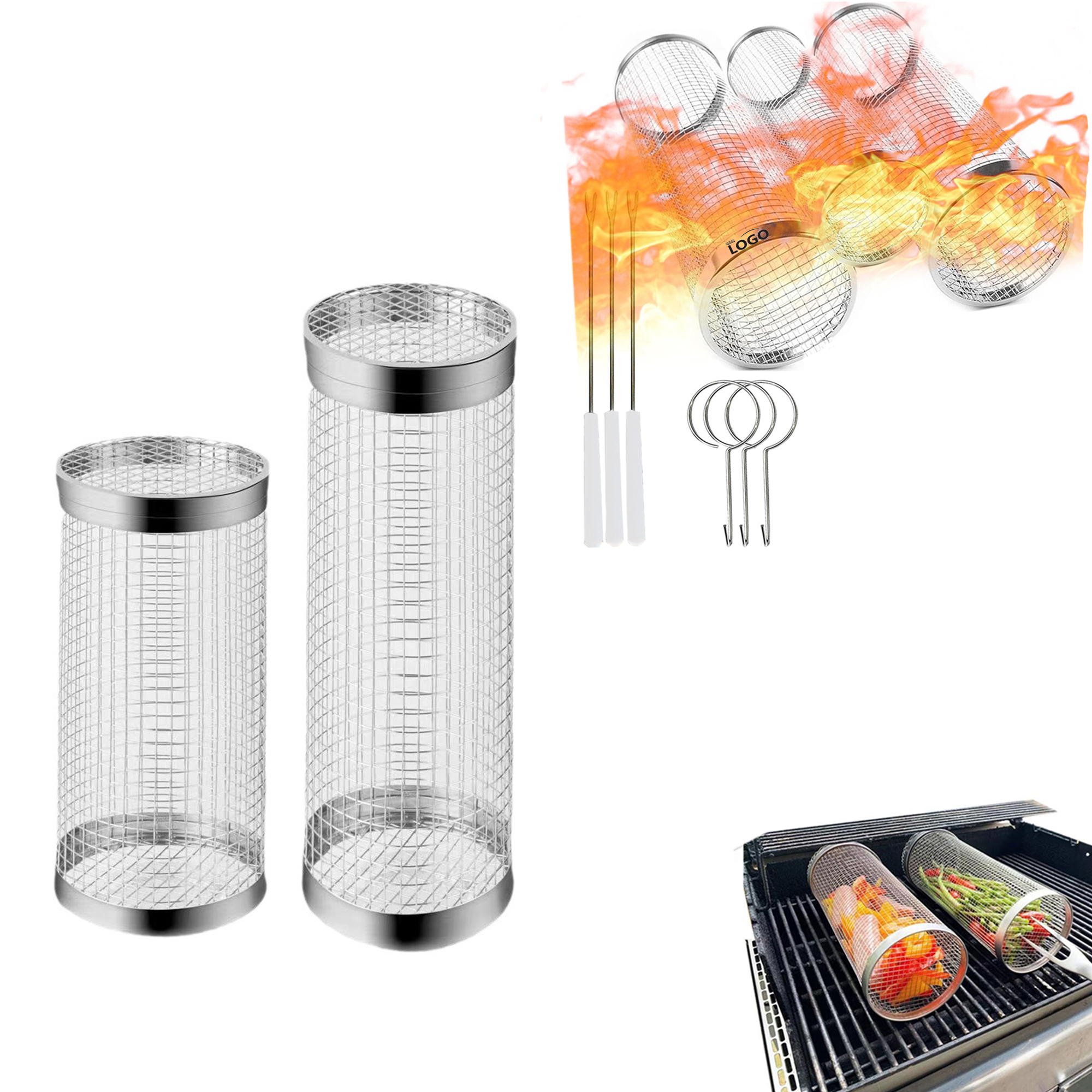 Round Barbecue Outdoor Basket 2