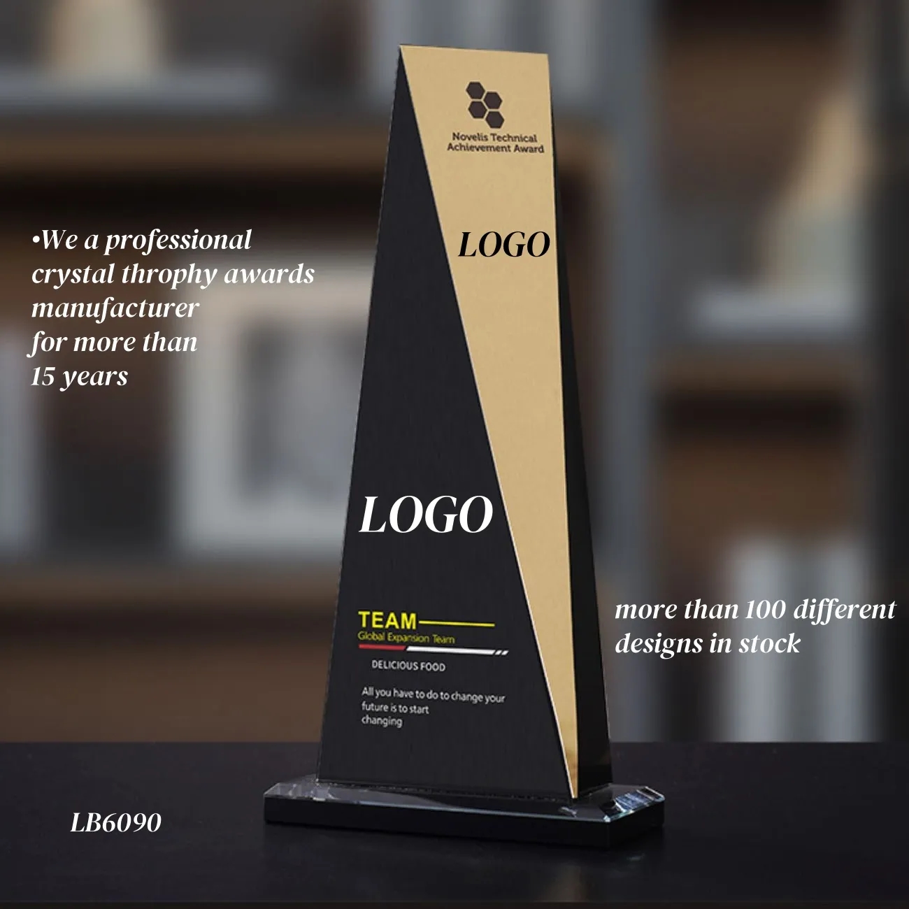 Personalized Crystal Throphy Glass Plaque Award 1