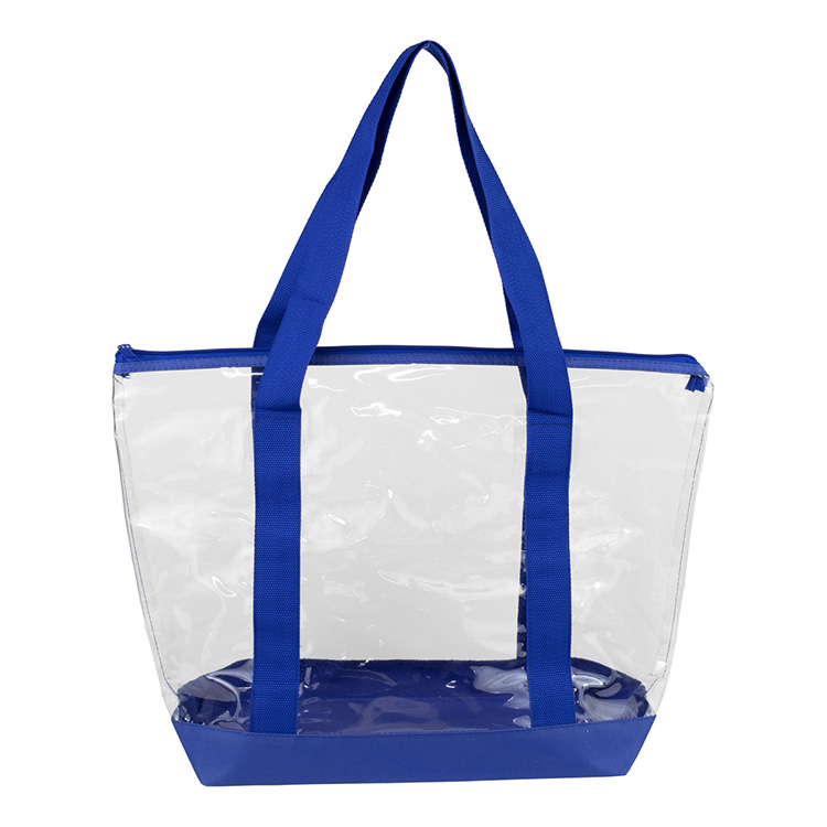 19"W x 13 ½"H x 6"Gusset - "BONDI" Jumbo Clear Zippered Tote Bag 18