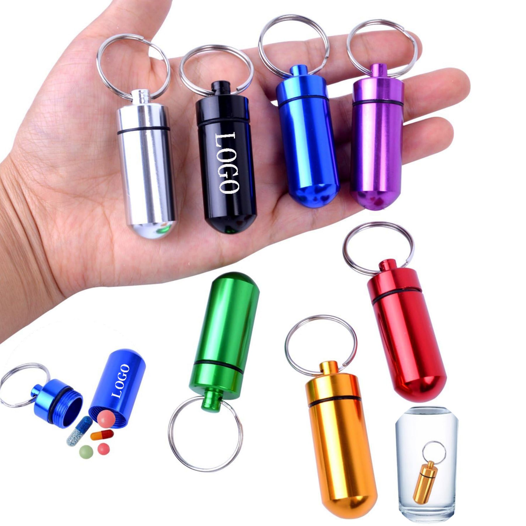 Aluminum Pill Holders Keychain 3