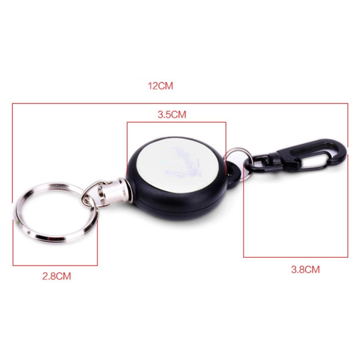 Swivel Carabiner Badge Reel w/ Keyring attachment 3