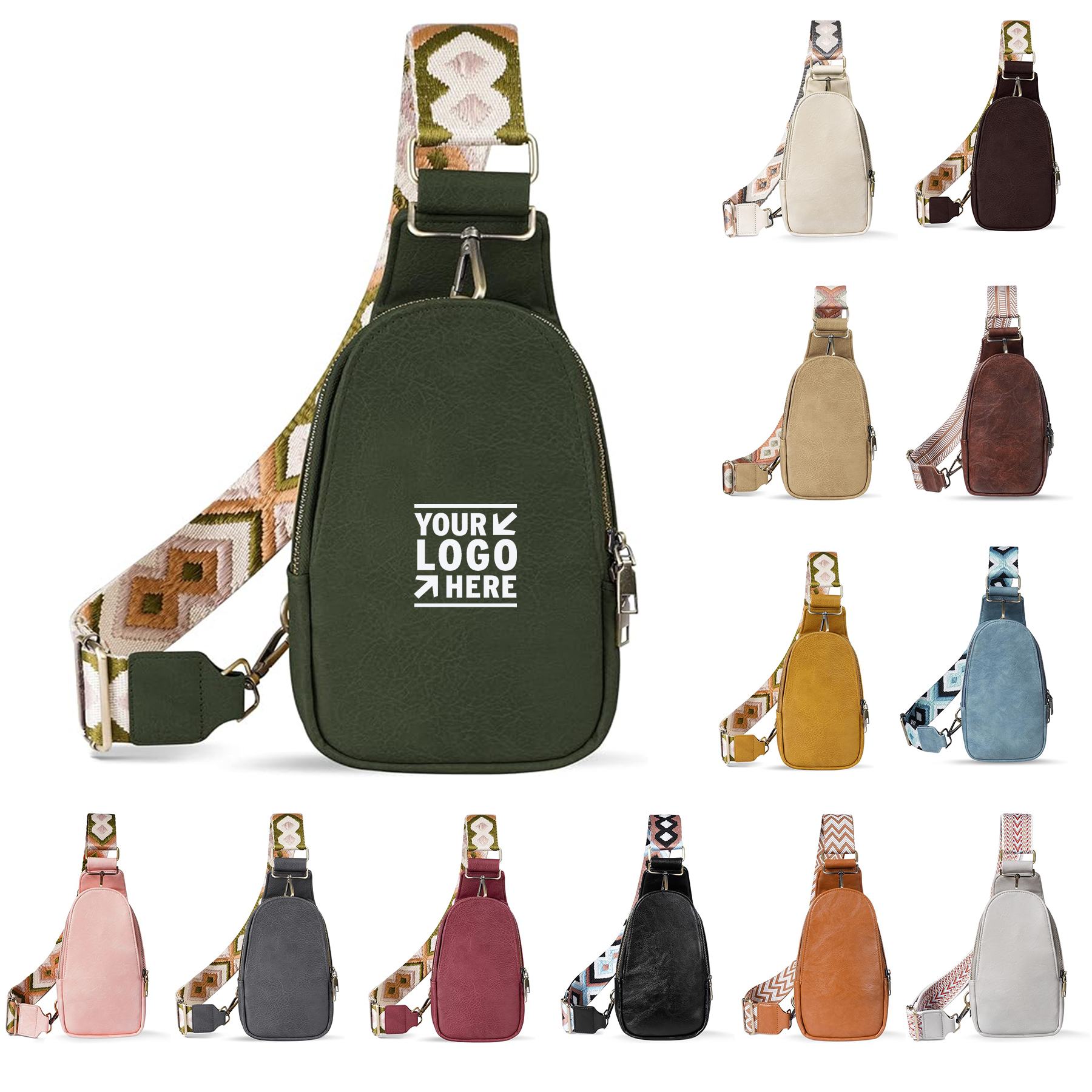 Women PU Leather Multipurpose Chest Sling Bag Small Crossbody Backpack 2