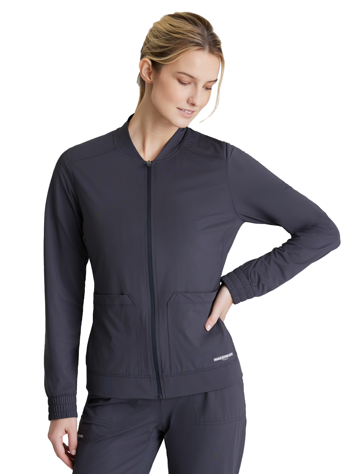 Skechers Slip-Ins - Women's Three-Pocket Zip-Up Contour Warm-Up Scrub Jacket 19