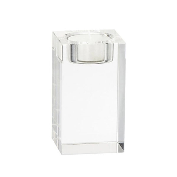 Square Clear Crystal Candle Holder 7