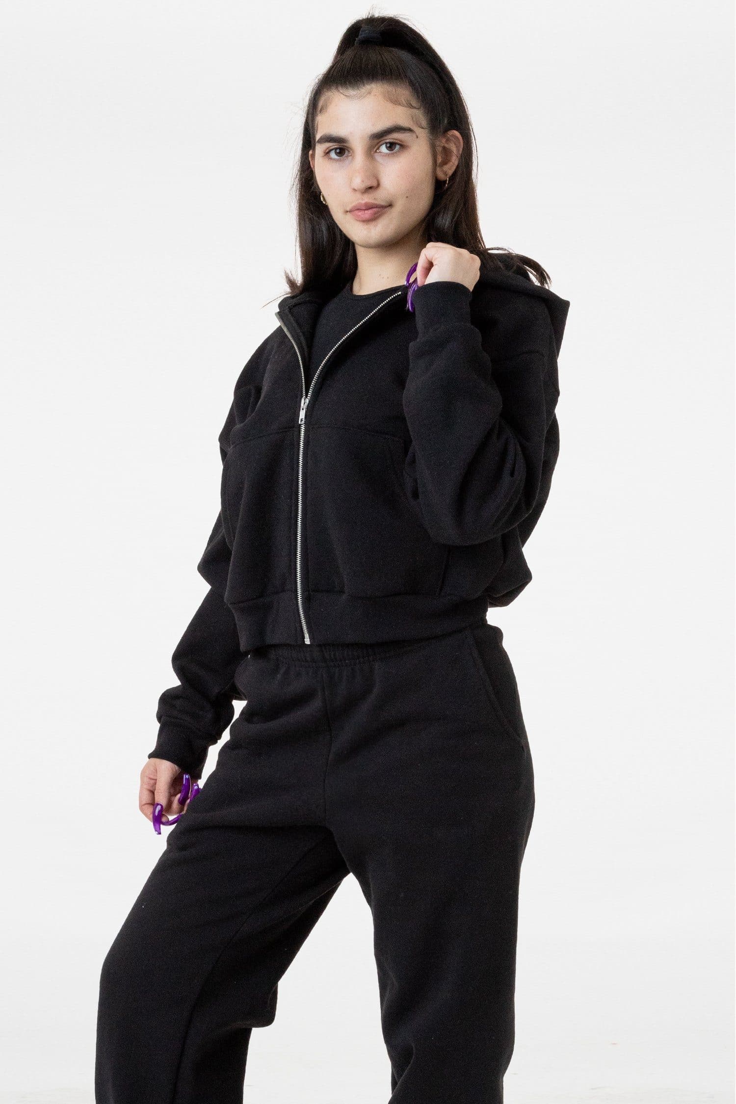 14 OZ HEAVY FLEECE CROPPED ZIP UP 8