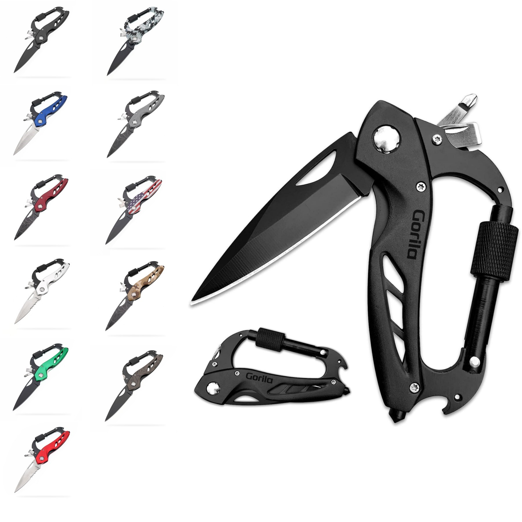 Multitool Carabiner With Folding Pocket Knife