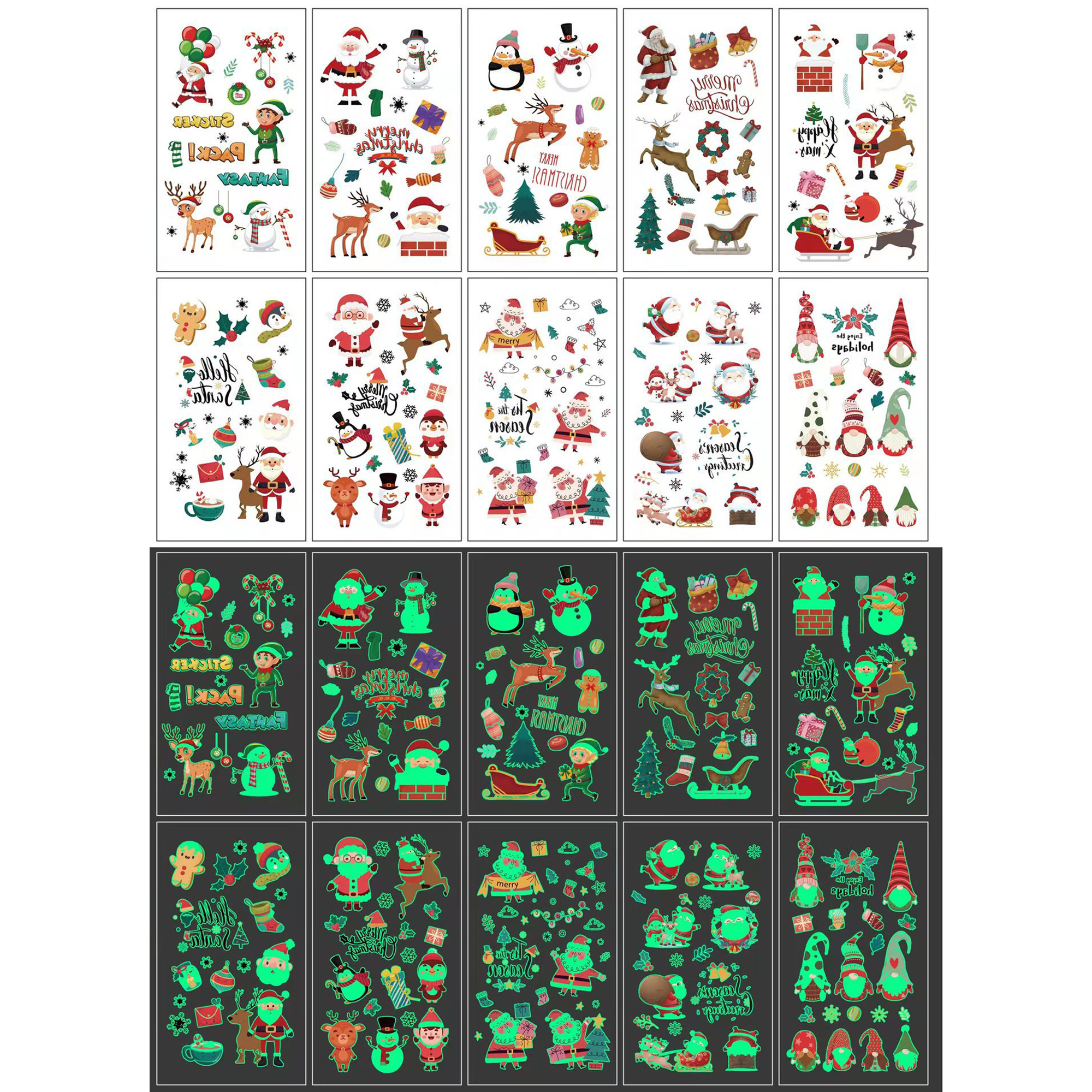 Christmas Glow Temporary Tattoo Stickers 6