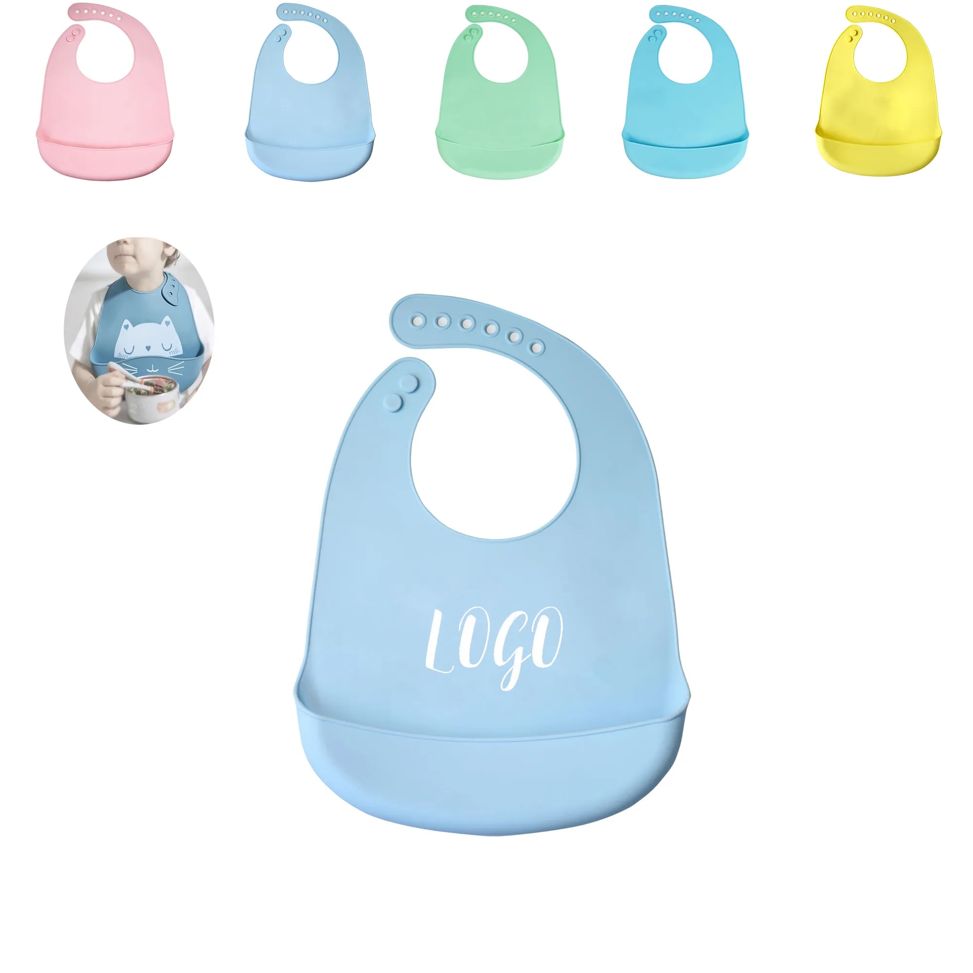Adjustable Silicone Baby Bibs 5