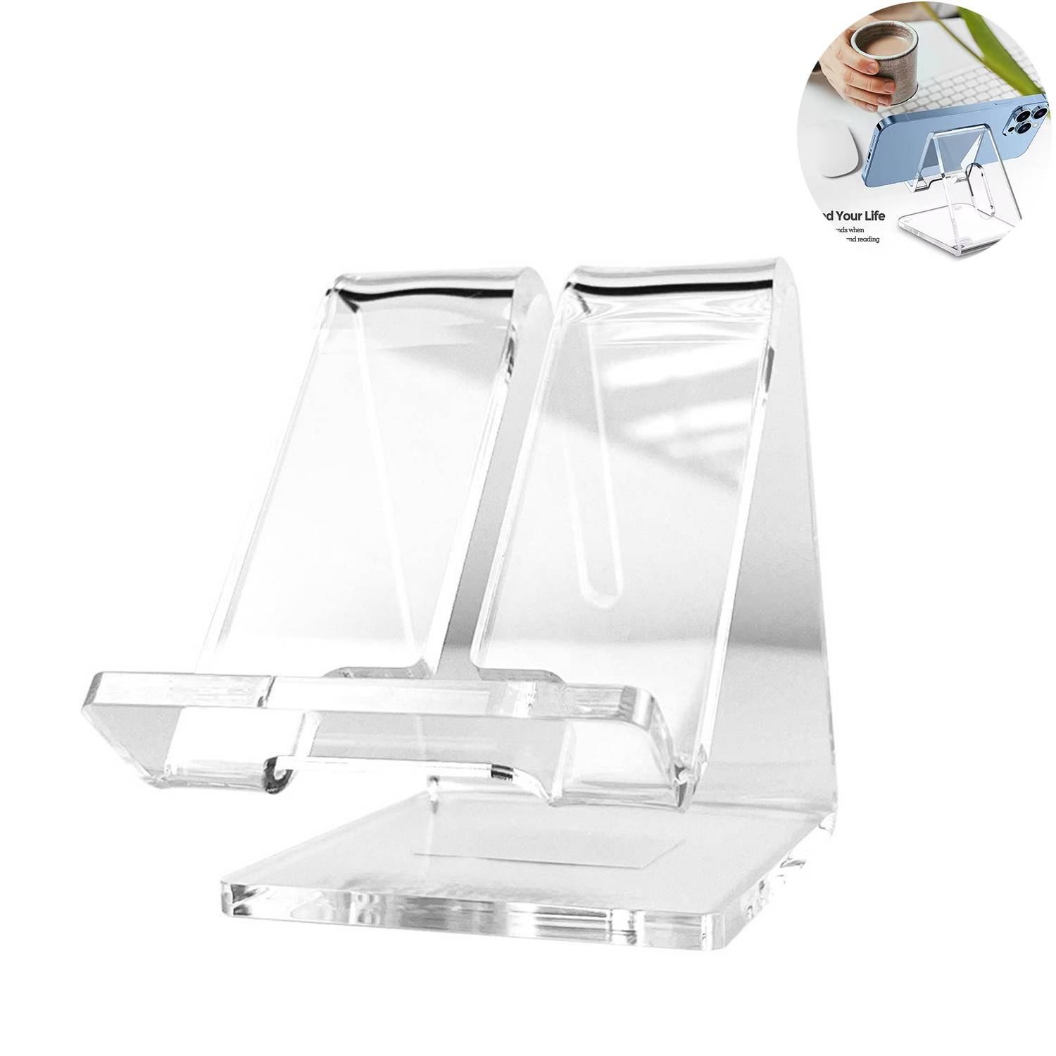 Acrylic Clear Desktop Phone Holder 7