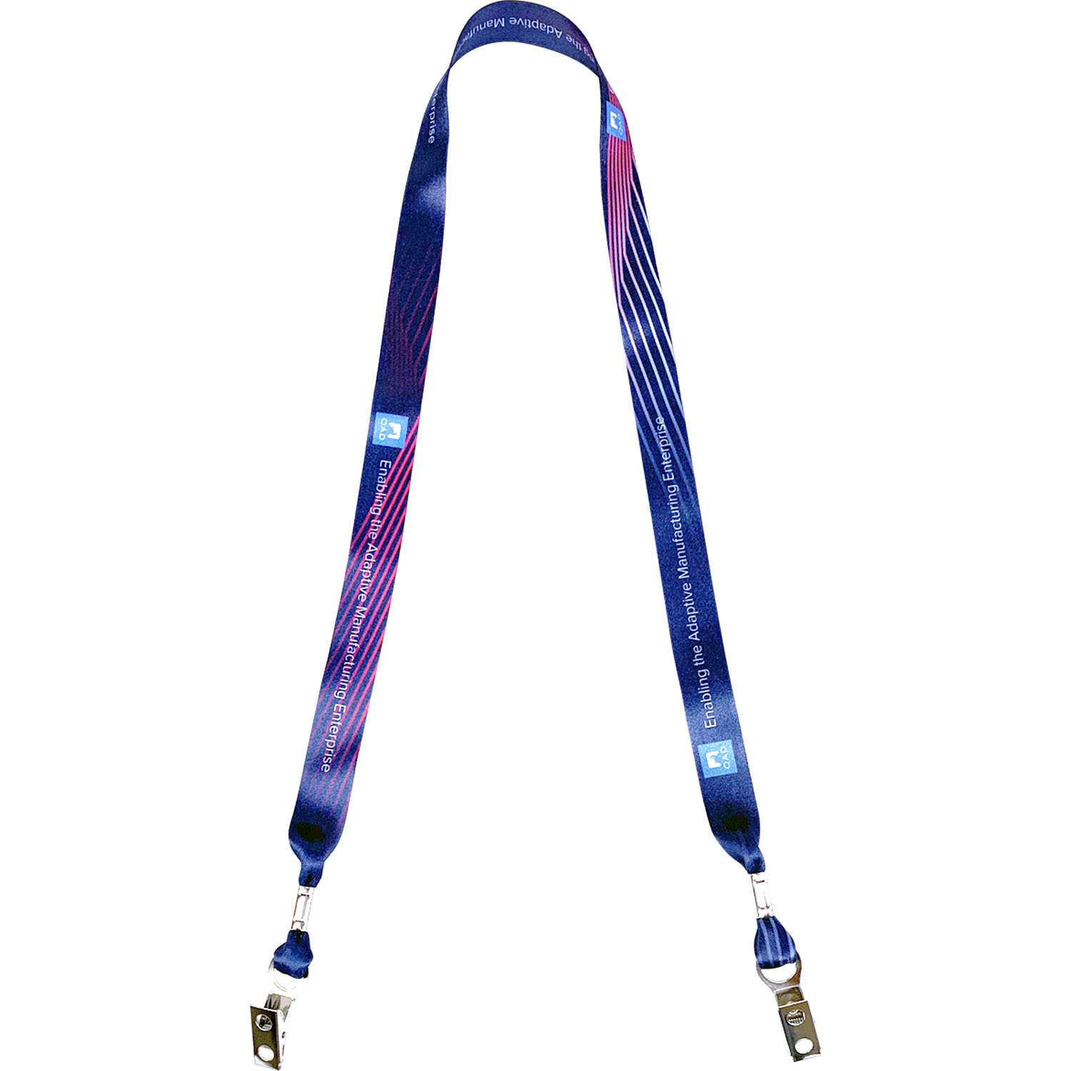 3/4" Heavy Weight Satin Lanyard with Double Bulldog Clips 1