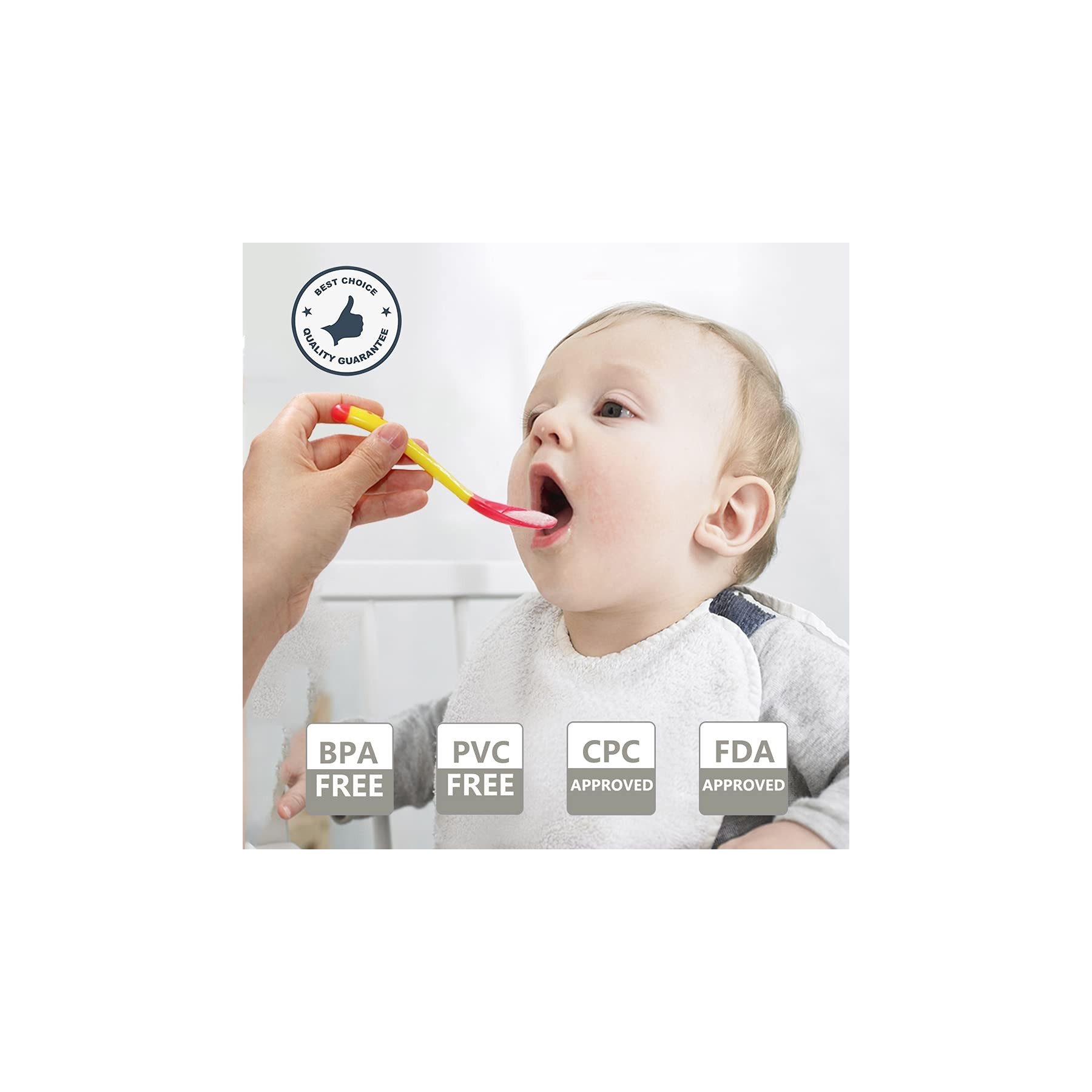 Soft Silicone Tip Heat Sensitive Infant Spoon 2