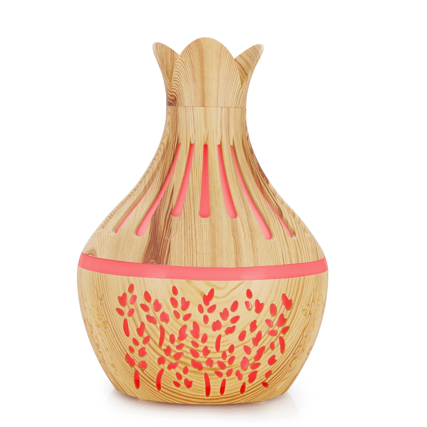 10 Oz. Carved Vase-shaped Wood Grain Aroma Air Humidifier 3