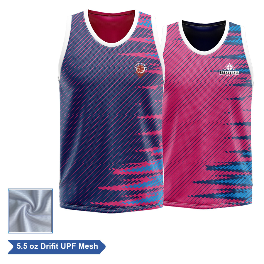 Sublimation UPF Mesh Reversible Basketball Jersey - Men 2