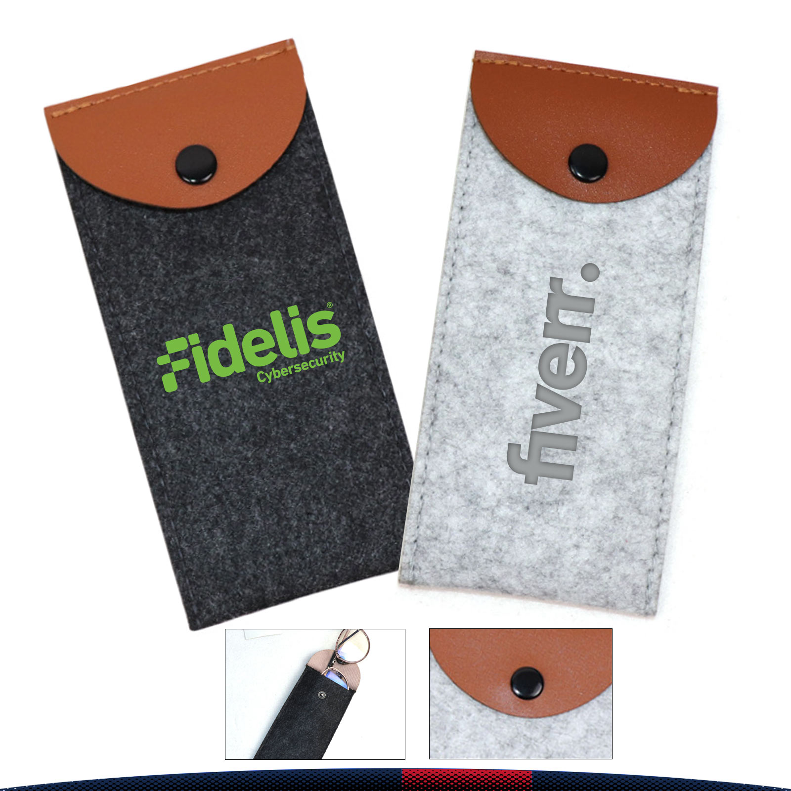 Eyvia Felt Two-Tone Eyeglasses Pouch 3