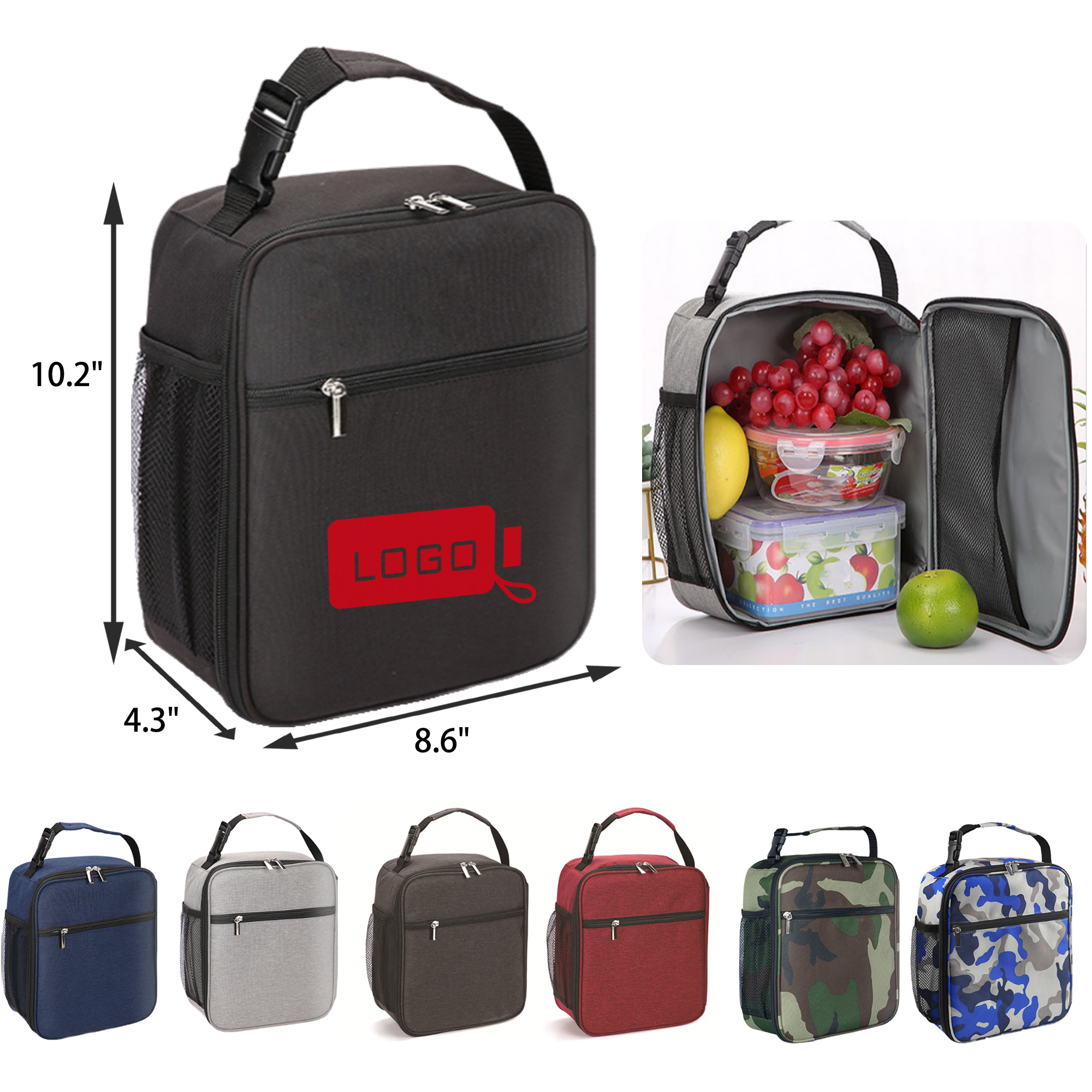 MOQ 50 PCS Stylish Portable Insulated Lunch Bag 3