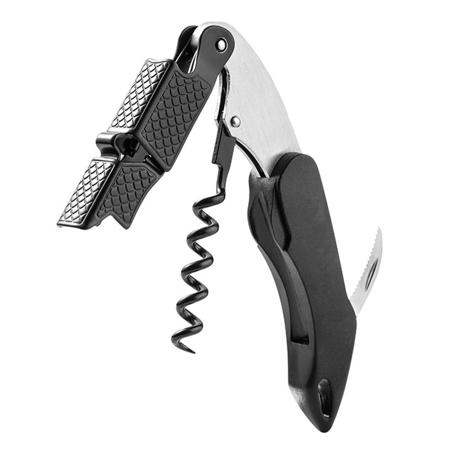 Compact Wine and Beer Opener with Serrated Knife 2