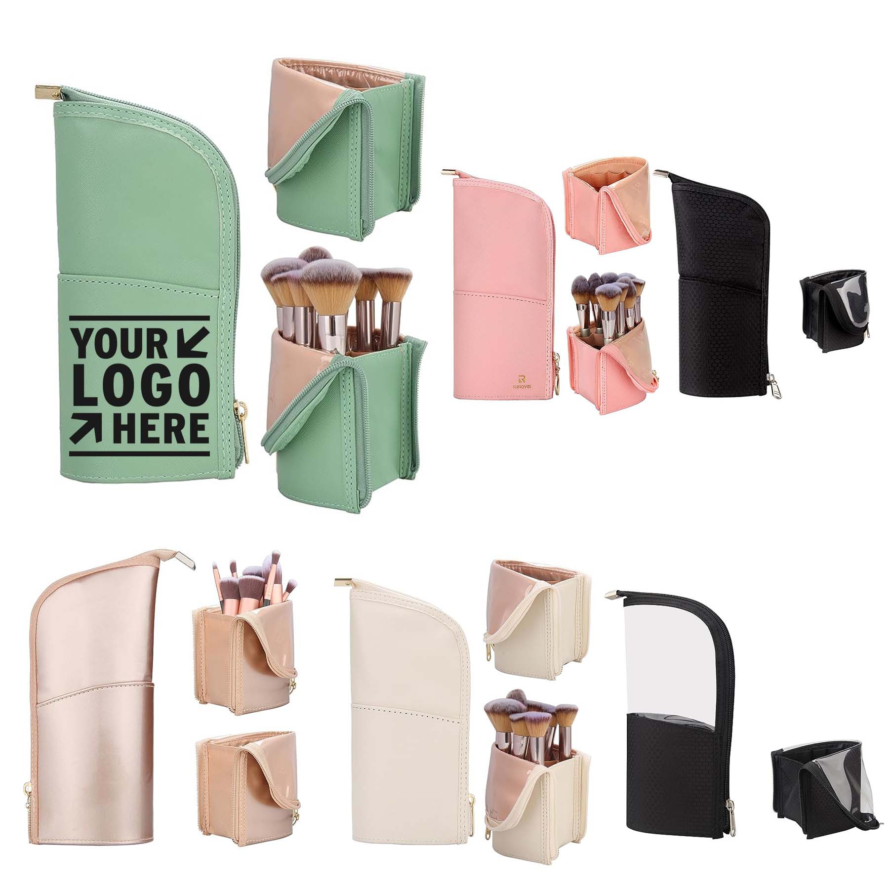 Travel Makeup Brush Case Portable Professional Foldable Cosmetic Essentials Storage Bag 2