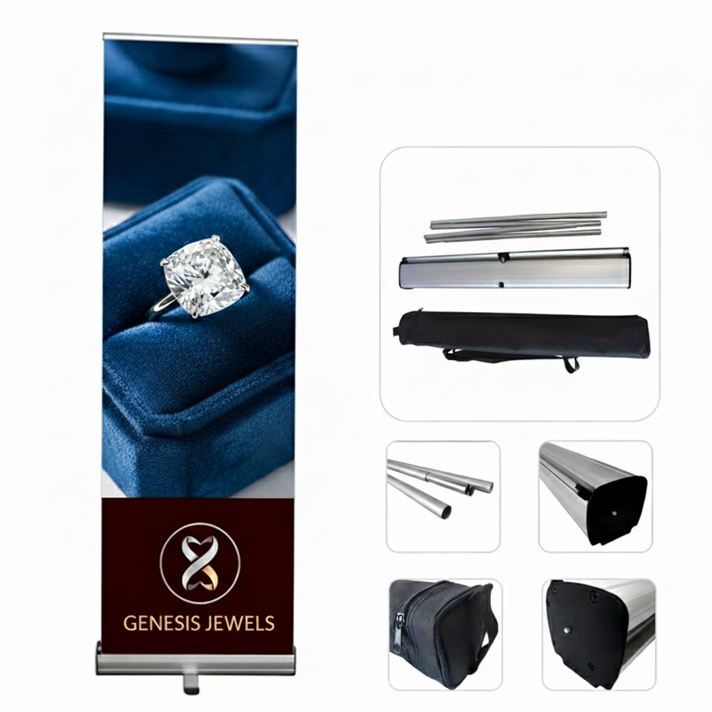 Standard Retractable Kit, Premium Film Retractable Banner Stand, 24" x 73" 7