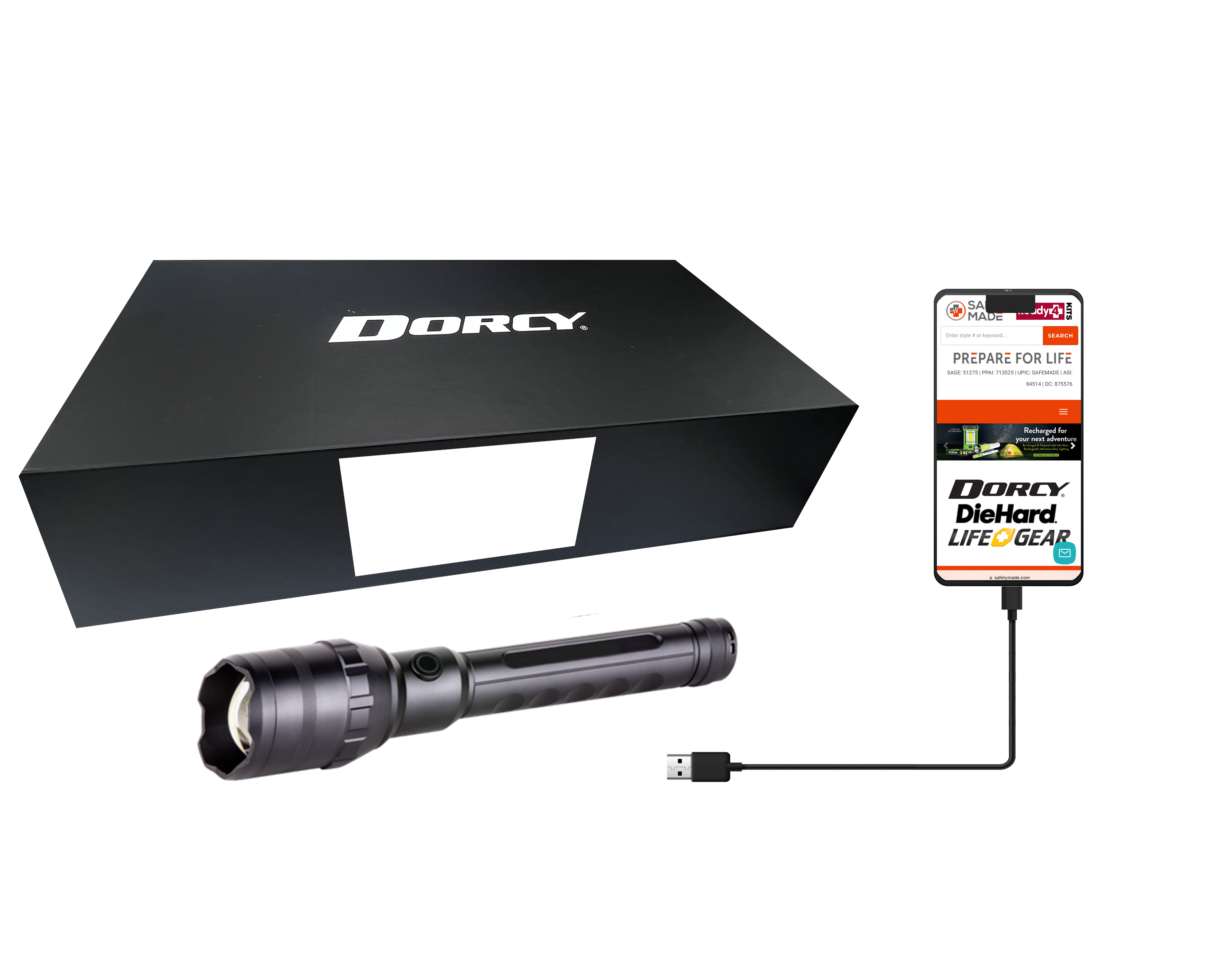 Dorcy 9000 Lumen Ultra HD USB-C Rechargeable Flashlight with Powerbank 6