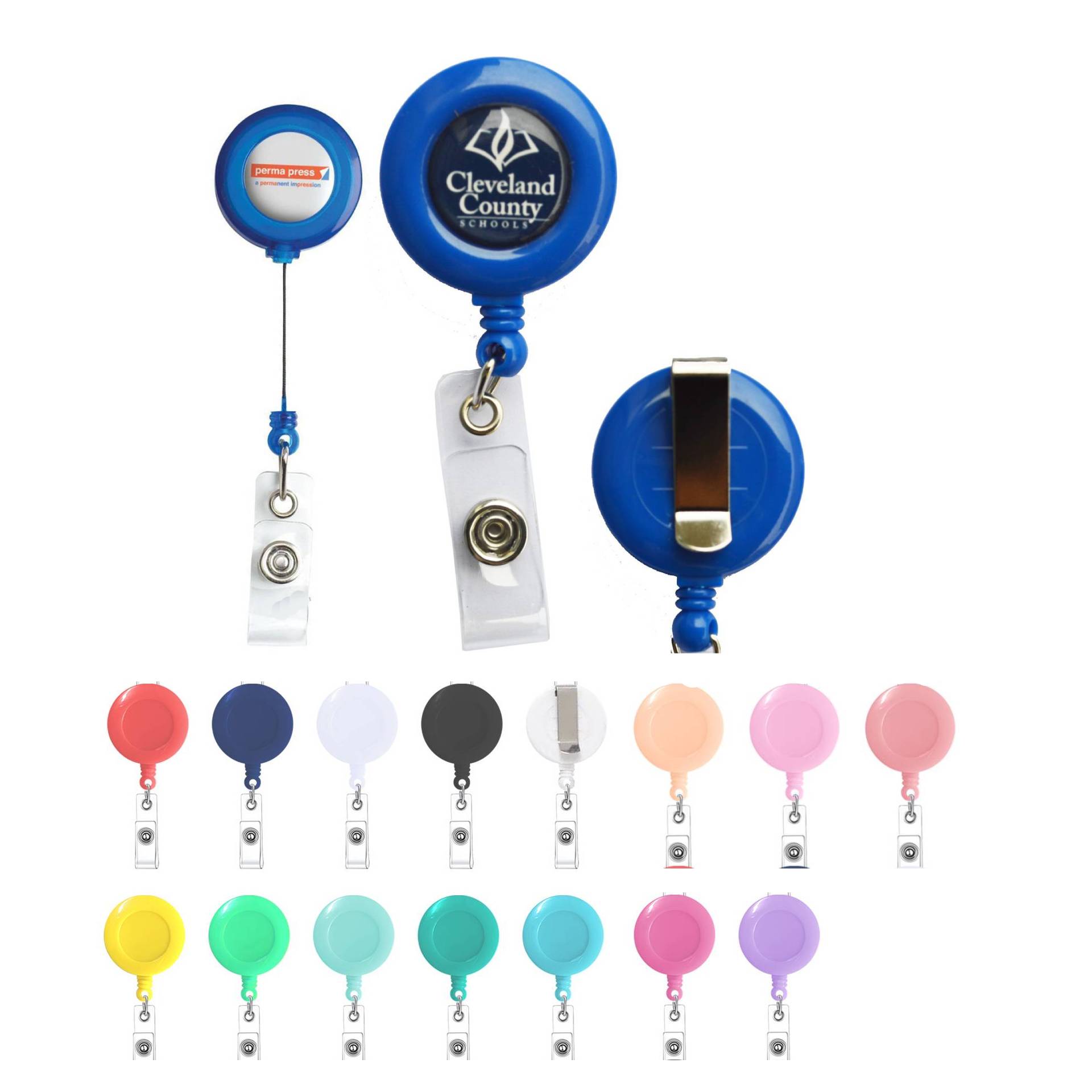 Round Retractable Badge Holder W/ Clip 8