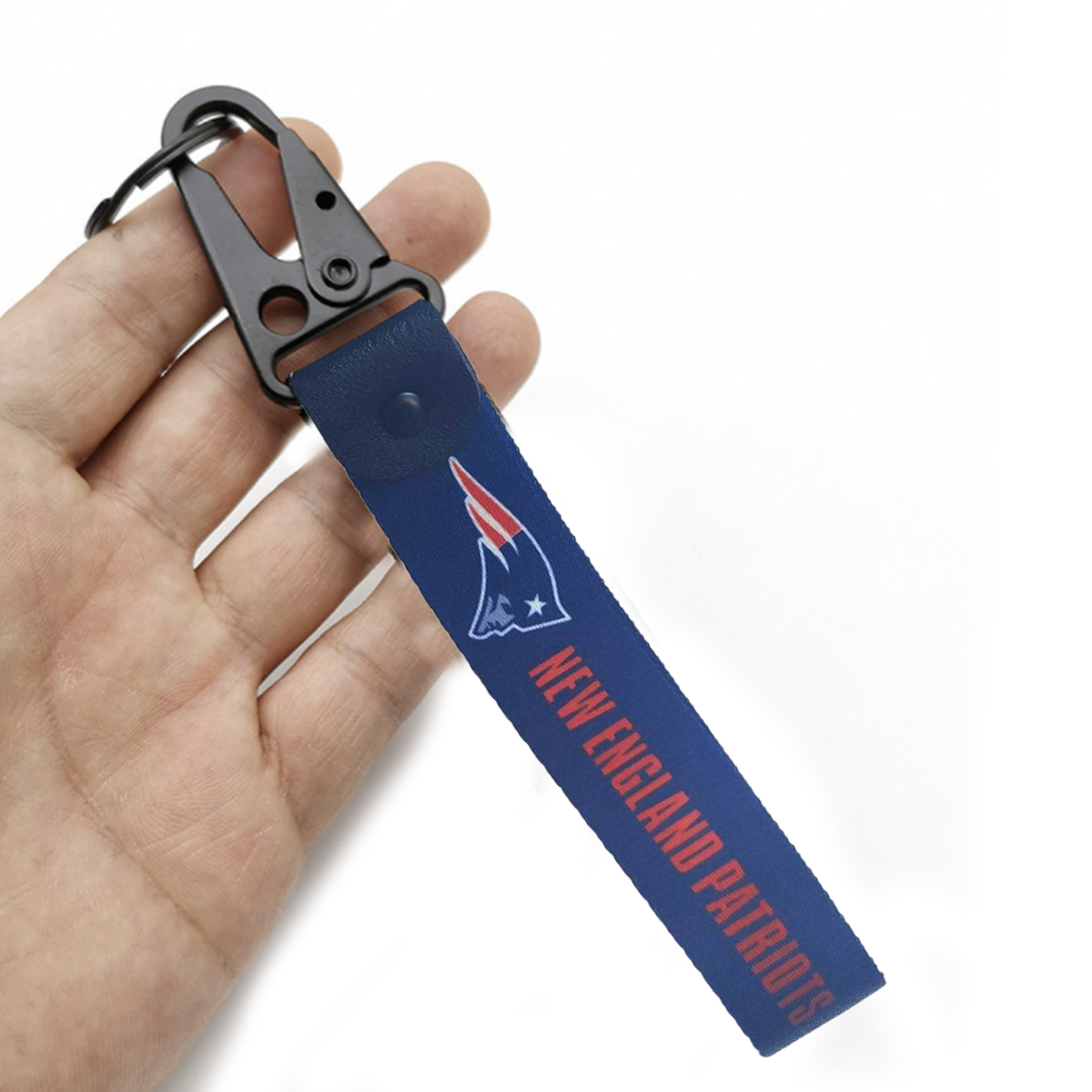 Custom Woven Tactical Keychain with Metal Clip and Keyring 1