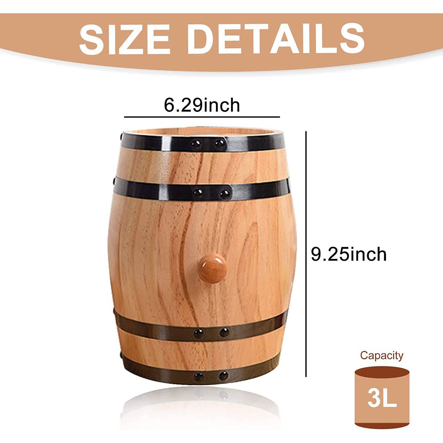 Oak Aging Barrel with Wood Stand 3